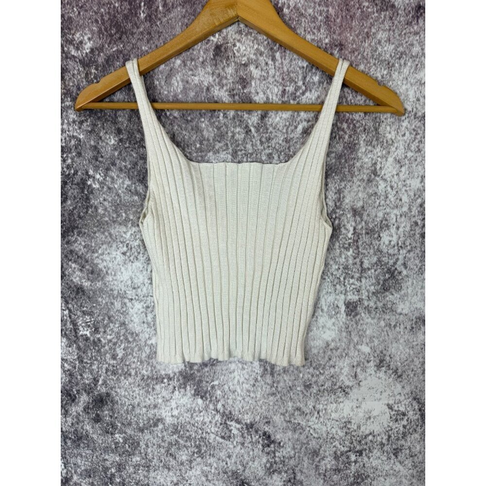 Superdown Sweater Tank Womens S Ribbed Viscose Top Button Boho Mod Sexy Crop - Picture 7 of 8